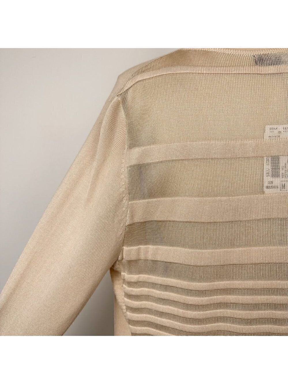 Les Collections Mat Womens Lightweight Open Knit Cardigan Size Medium Beige New - Picture 6 of 11
